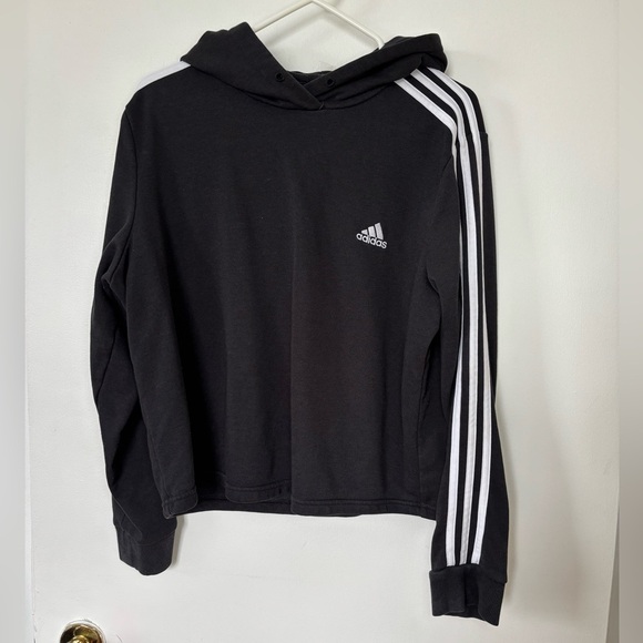 ✨Adidas Black Cropped Hoodie - Size XL - Picture 1 of 4
